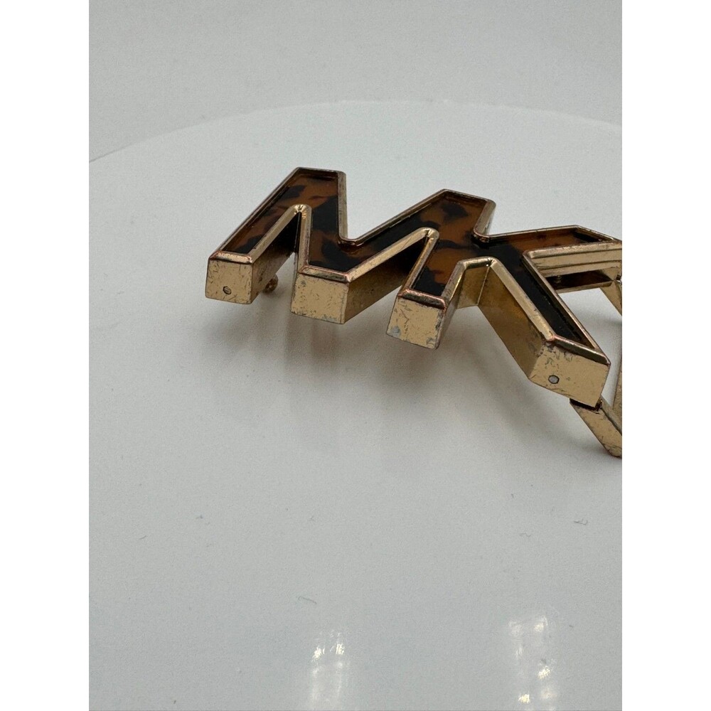 Michael Kors MK Gold Logo Belt Buckle Tortoise Enamel Women’s Accessory